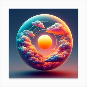 Sun And Clouds Orb Canvas Print