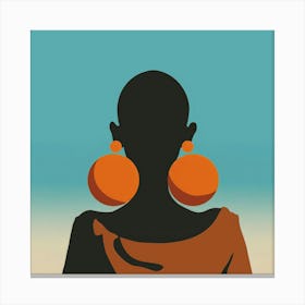 Silhouette Of African Woman 17 Canvas Print