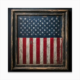 An Antique American Flag Resplendent With Immaculate Red Stars Scattered Against A Deep Blue Backgr (6) Canvas Print