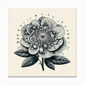 Black And White Flower Canvas Print