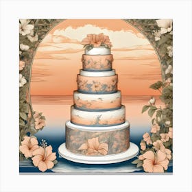 Wedding Cake At Sunset Canvas Print