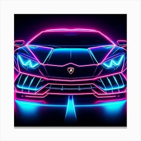 Neon Lamborghini 5 Leinwandbild