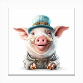 Pig In Hat Canvas Print