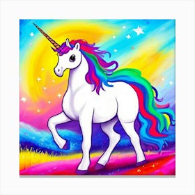 Unicorn Rainbow Canvas Print