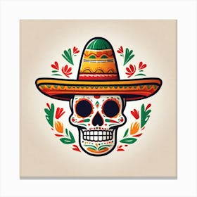 Day Of The Dead Skull 106 Canvas Print