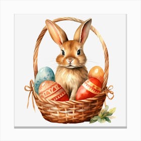Easter Bunny In Basket 3 Canvas Print