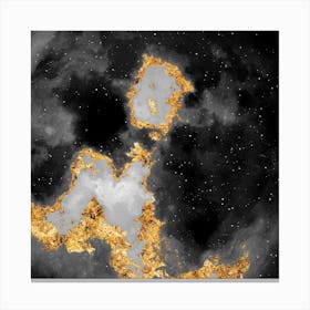100 Nebulas in Space with Stars Abstract in Black and Gold n.090 Canvas Print