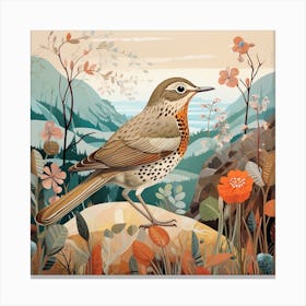 Bird In Nature Hermit Thrush 3 Canvas Print