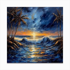 Sunset At The Beach Canvas Print