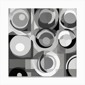 Black And White Circles Canvas Print