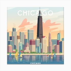 Chicago Travel Poster 3 Canvas Print