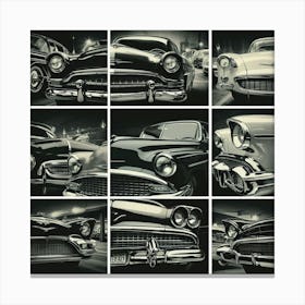 Black And White Cars Canvas Print