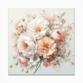 Peach And White Flowers Canvas Print