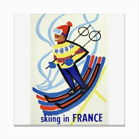 Vintage Ski Poster France Canvas Print