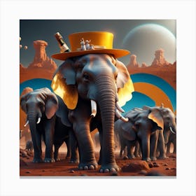 Havana Elephants on Mars Canvas Print