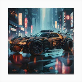 Pumpkin Car (Cyberpunk37) Canvas Print