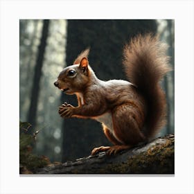 Squirrel In The Woods 15 Canvas Print