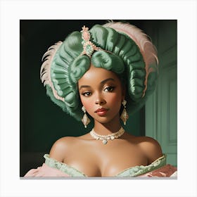 Lady In Green Canvas Print