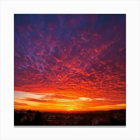 Firefly Vivid Sunset Sky Intense Reds And Purples For Breathtaking Sunset Skies 3 Canvas Print