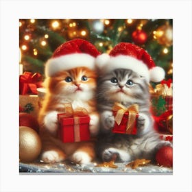 Christmas Kittens 2 Canvas Print