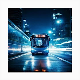 Bus Gasoline Urban Move Background Black Modern Europa Car Twilight Light Lamp Life Obs (11) Canvas Print