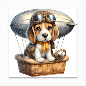 Beagle In A Hot Air Balloon~Reimagined Canvas Print