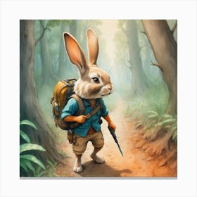 Rabbit In The Woods 17 Canvas Print