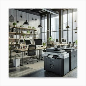 Office Printers Canvas Print