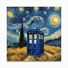 Tardis Van Gogh Starry Night 2 Canvas Print