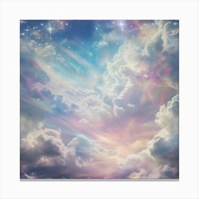 Cloudy Sky With Stars Canvas Print