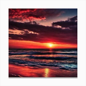 Sunset On The Beach 202 Canvas Print