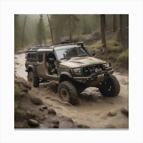 Jeep In The Mud Canvas Print