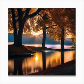 Sunset By The Lake 9 Canvas Print