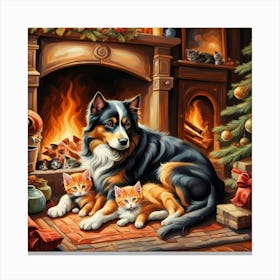 Christmas Dogs Canvas Print