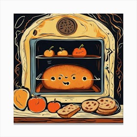 Kawaii Oven Canvas Print