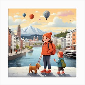 Children In Switzerland Canvas Print