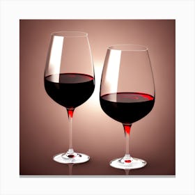 Two Glasses Of Red Wine Canvas Print