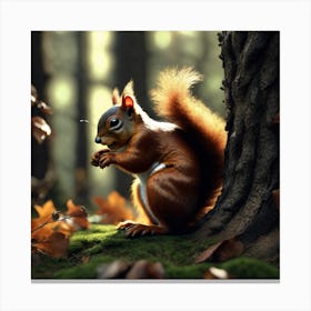 Squirrel In The Forest 314 Canvas Print