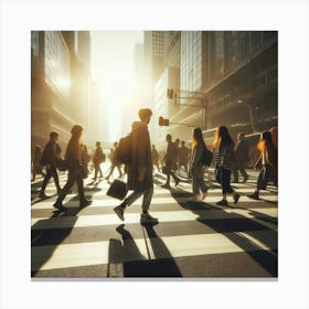 People Crossing The Street 3 Canvas Print