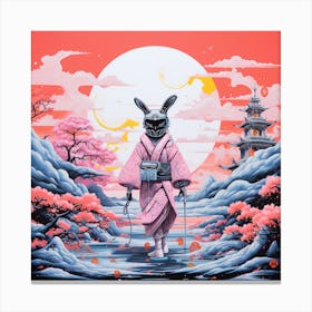 Rabbit In Kimono Canvas Print