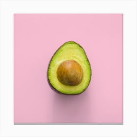 Avocado On Pink Background Canvas Print