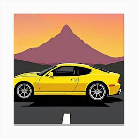 Precision Engineering in a Striped Sports Car Canvas Print