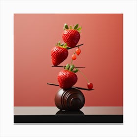 Artjuicebycsaba Chocolate Covered Strawbery Meets Japanese Zen 10 Canvas Print