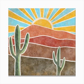 Cactus In The Desert 1 Canvas Print