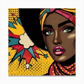 Gbemisola Pop Black Woman With Afro Canvas Print