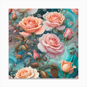 Roses in Full Bloom Canvas Print