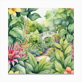 Watercolor Garden Canvas Print