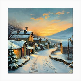 Winter Village Canvas Print