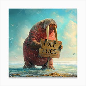 Walrus Offers Free Hugs 1 Canvas Print