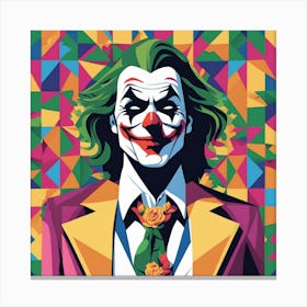 Joker Portrait Low Poly Painting (7) Canvas Print
